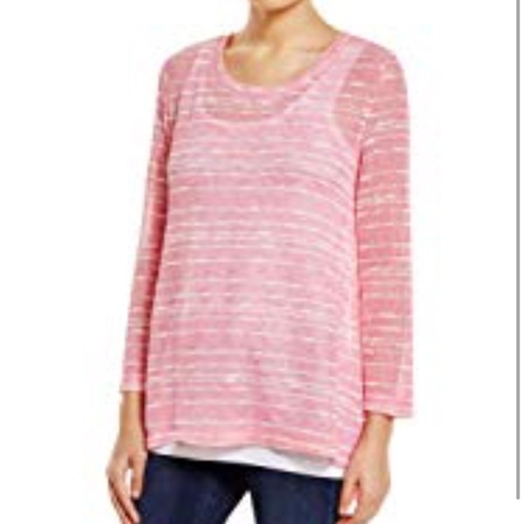 Nally & Millie blue white striped lightweight sweater medium - Picture 8 of 8